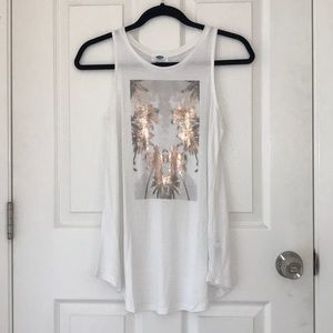 Rose Gold Metallic Palm Tree Graphic Tank Old Navy